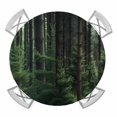 thumbnail image 1 of Green Forest Round Tablecloth for 45-54 Inch Tables,Fitted Table Cover with Elastic Edge,Mysterious Primitive Forest Pine Tree Waterproof Outdoor Table Cloth Protector for Patio Garden Dinner Picnic, 1 of 9