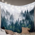 thumbnail image 1 of Green Forest Small Tapestry for Bedroom Wall Hanging Tapestry, Natural Landscape Modern Abstract Art Ceiling Backdrop Tapestries Poster Blanket Wall Decor for Teens Room Living Room Dorm 23" x 28", 1 of 8