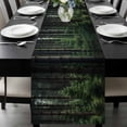 thumbnail image 1 of Green Forest Table Runner 120 Inches Long, Mysterious Primitive Forest Pine Tree Kitchen Coffee Dining Table Decoration for Home Party Birthday Wedding Home Decor 13x120 Inches, 1 of 8
