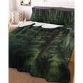 thumbnail image 1 of Green Forest Twin Size Down Alternative Comforter, Lightweight Comforter Quilt Bedding Set with Pillow Shams Mysterious Primitive Forest Pine Tree All Seasons Bed Comforter Duvet Insert 68"x86", 1 of 7