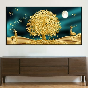 Green Forest Wall Art for Living Room Wall Decor Mountain Landscape Canvas Pictures 31x16 Vintage Sunrise Nature Tree Scenery Prints Painting Frameless Artwork for Office Home Decoration