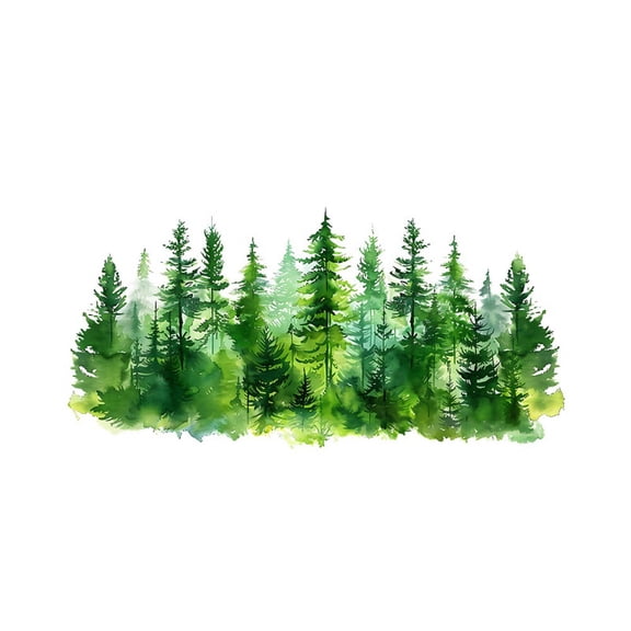 Green Forest Wall Ticker for Living Room Cabinet Home Decor Self-adhesive Decals