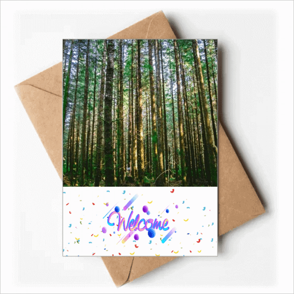 Green Forestry Science Nature Scenery Welcome Back Greeting Cards Envelopes Blank