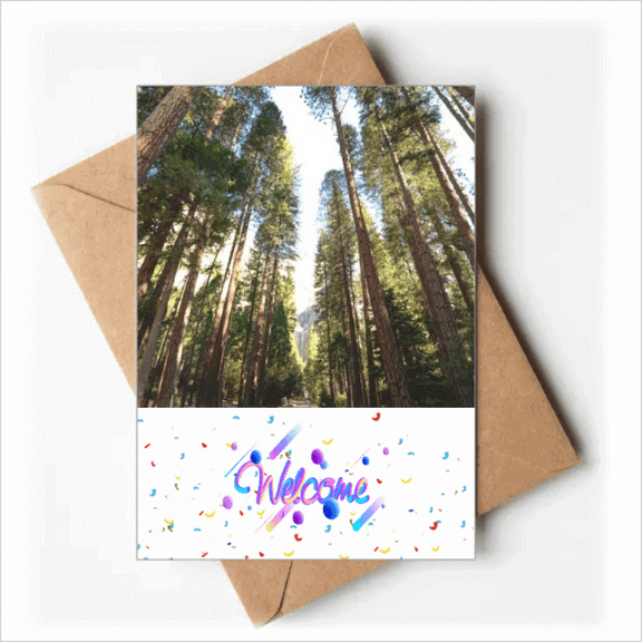Green Forestry Science Nature Scenery Welcome Back Greeting Cards Envelopes Blank