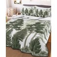 thumbnail image 1 of Green Forests Tree Queen Size Down Alternative Comforter, Lightweight Comforter Quilt Bedding Set with Pillow Shams Pine Maple Trees Nature Pure Color All Seasons Bed Comforter Duvet Insert 90"x96", 1 of 7