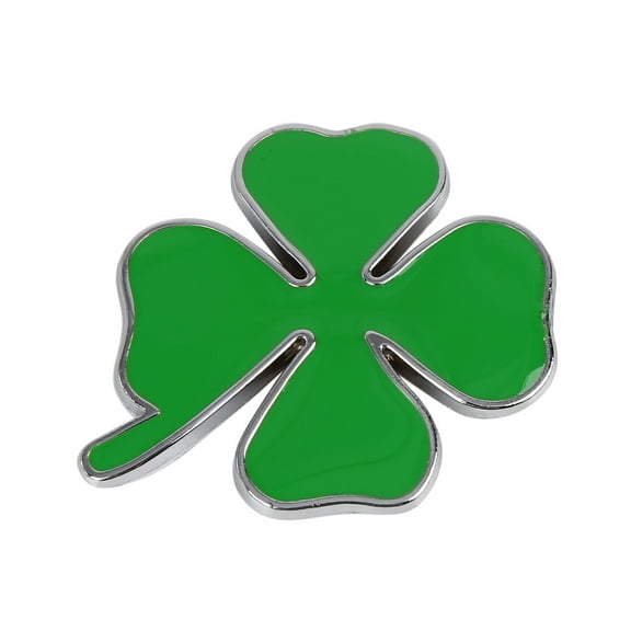 Green Four Leaves Shaped Car Body Decorative Metal Emblem Badge Decal Sticker 57 x 46mm