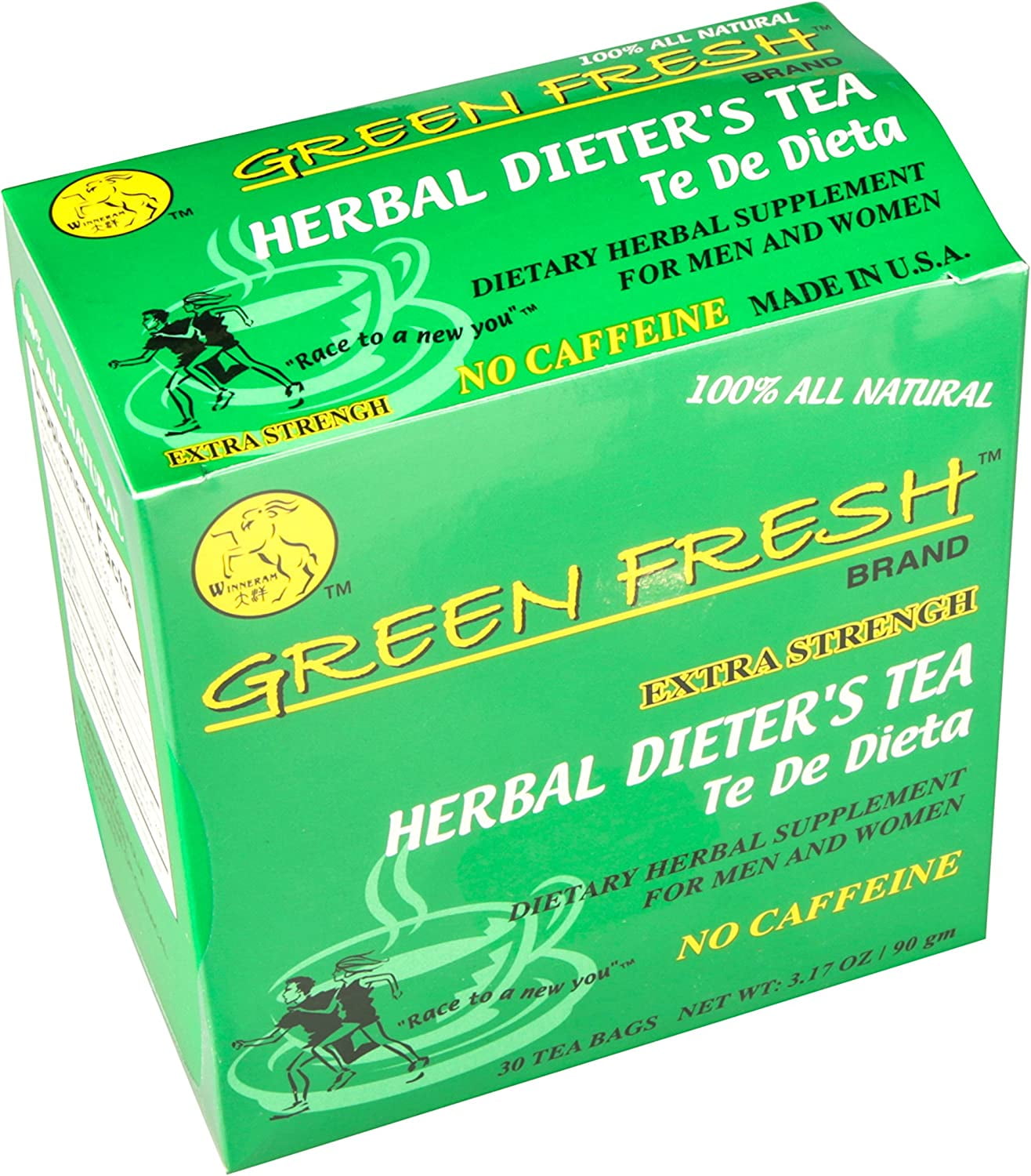 Green Fresh Extra Strength Herbal Dieters Tea (30 Count), 2.11 Ounces