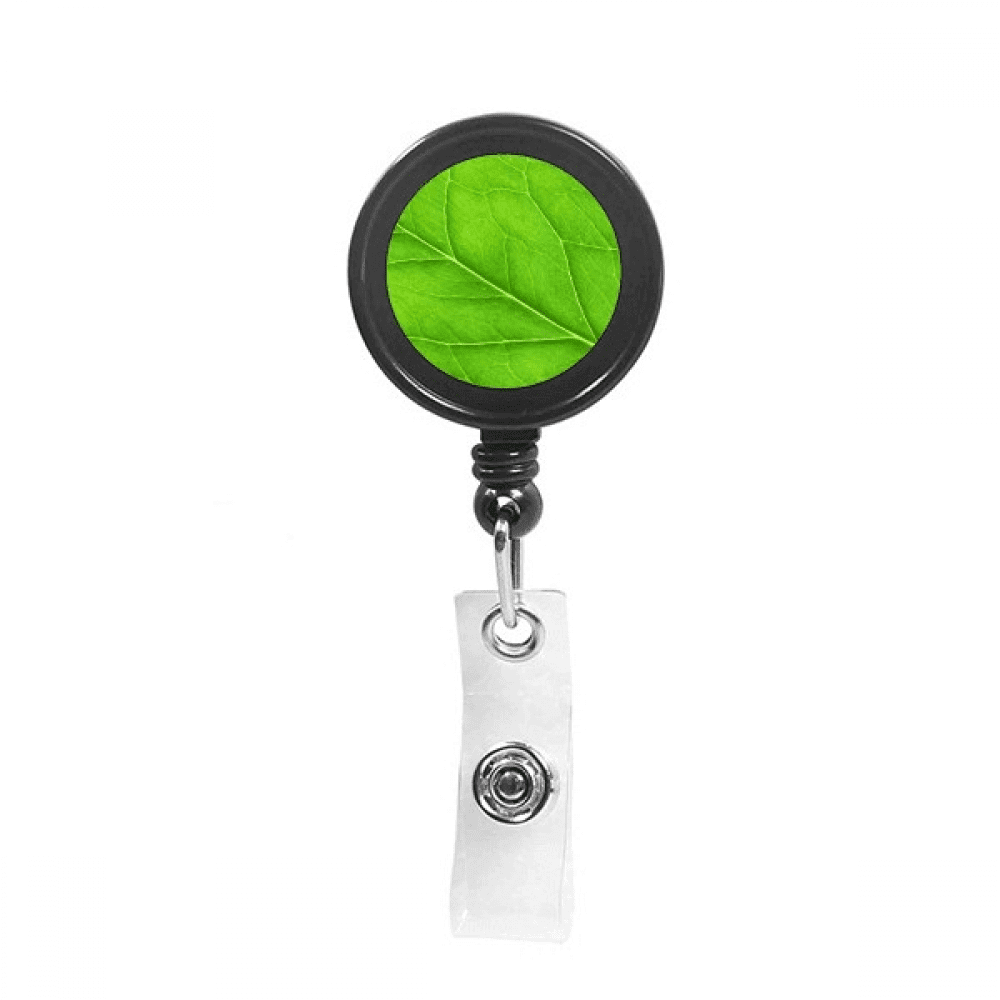 Green  Fresh Illustration Pattern Retractable Keychain Badge Holder ID Badge