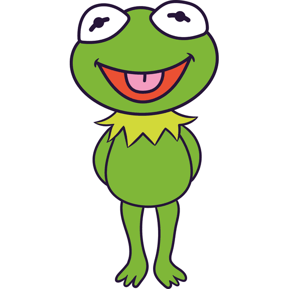 Green Frog Amphibian Animal Design Kermit The Frog Vinyl Adhesive Kids Bedroom Nursery Wall Decal Sticker - 20" x 26" Removable Sesame Street Muppet Character Living Room Home Art Wall Decal