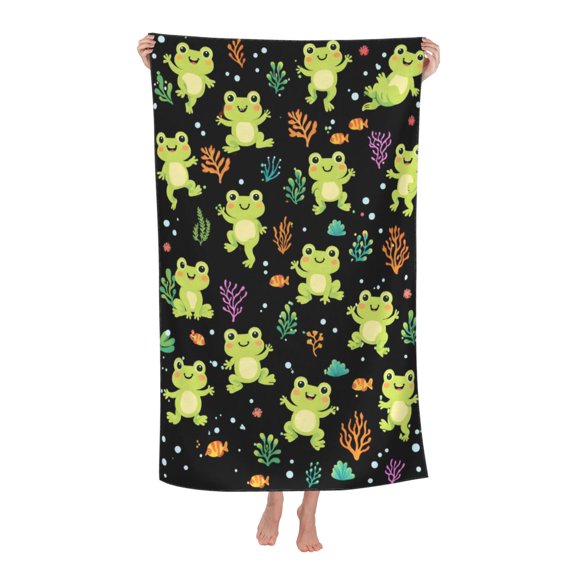 Green Frog Bath Towel Soft and Highly Absorbent for Adults