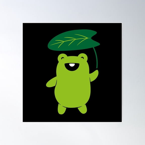 Green Frog Cartoon Poster Wall Art, Modern Wall Decor For Living Room Bedroom, 12x18 UNFRAMED