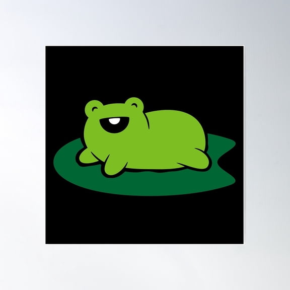Green Frog Cartoon Poster Wall Art, Modern Wall Decor For Living Room Bedroom, 17x17 UNFRAMED