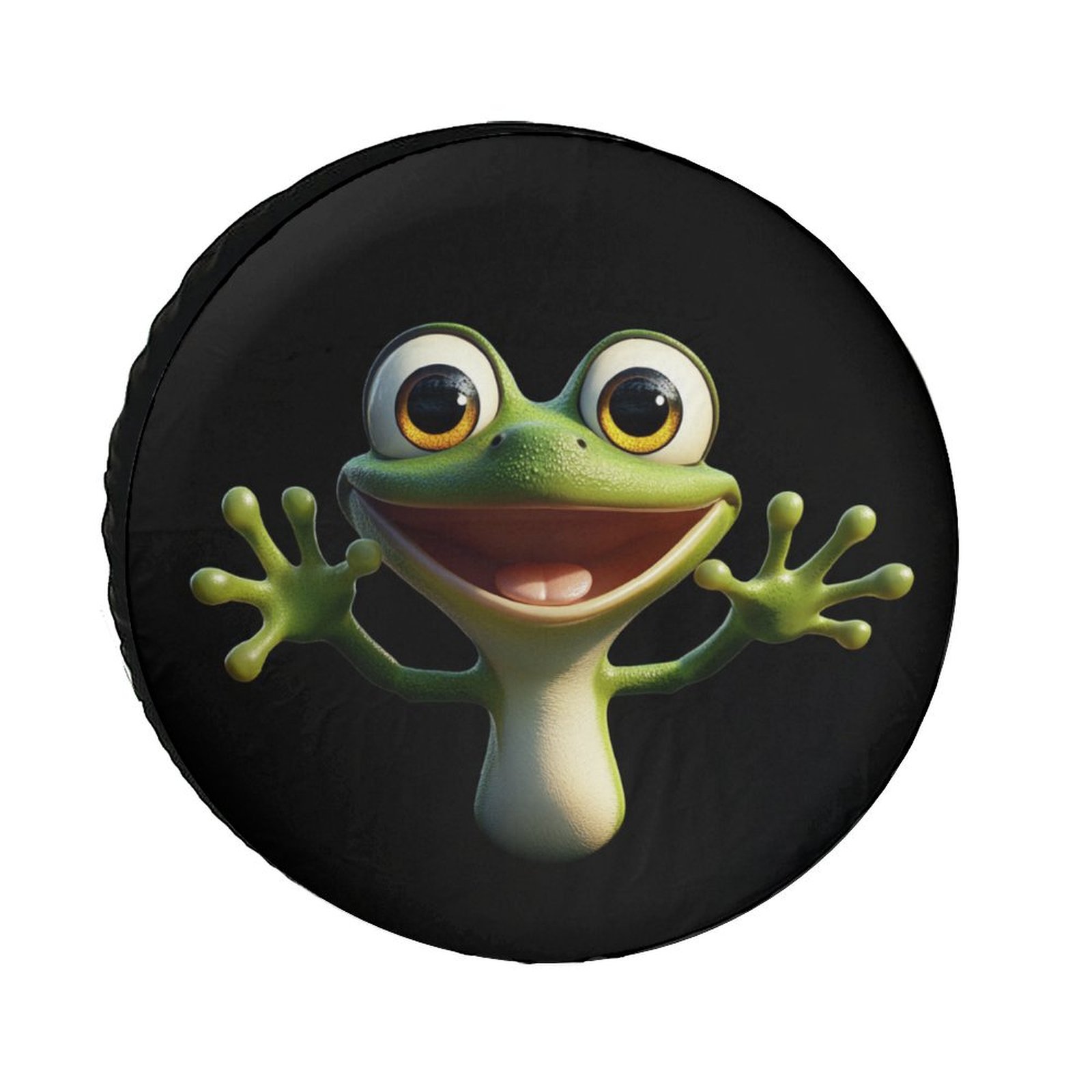 Green Frog Cute Animal Spare Tire Cover Fun Frog Polyester Universal ...