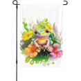 thumbnail image 1 of Green Frog Flowers Garden Flag Vertical 12x18 Inch Small Sunmer Yard Flag Yard Seasonal Holiday Outdoor Decor, 1 of 6