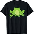 thumbnail image 1 of Green Frog Graphic Cute Amphibian Design Mens Black Short Sleeve T shirt Unisex Tee, 1 of 6