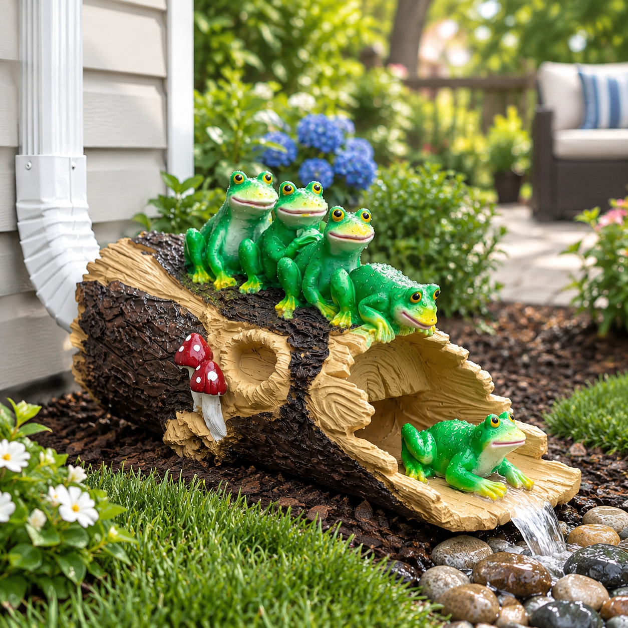 Large Toad Statue Green Frog Gutter Downspout Extender Statue, Outdoor Decor Sculpture ...