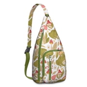 Green Frog Lovers Sling Backpack - Forest Animal Print Crossbody Bag for Men & Women Nature Frog Pattern, Durable Shoulder Pack