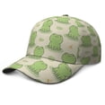 thumbnail image 1 of Green Frog Print Baseball Cap - Cute Cartoon Adjustable Snapback Hat for Men & Women with Nature Pattern, 1 of 7