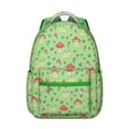 Green Frog Print Student’s Backpack Durable Waterproof School Bag with ...
