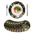 thumbnail image 1 of Green Frog Round Placemats Set of 8 for Dinning Tables,Heat-proof Braided Table Mats 15 Inch,Butterfly Plant Flowers Mushroom Coffee Brown Washable Place Mat for Kitchen Restaurant Party Table Decor, 1 of 9