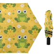 thumbnail image 1 of Green Frogs and Flowers Compact Sun Umbrella Windproof Travel Umbrellas for Rain Strong Portable UV Protection, 1 of 8