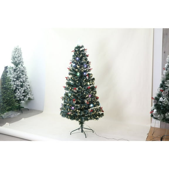 Hi-Line Gift Ltd. Green Frosted Christmas Tree - Multicolor Cones