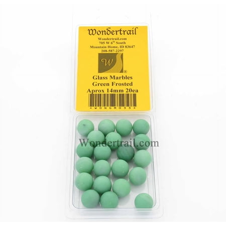Green Frosted Marbels 14mm Glass Marbles Pack of 20 Wondertrail