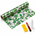 Green Frosted Window Film, 23.6 X 78.7 in, Non-adhesive Reusable ...