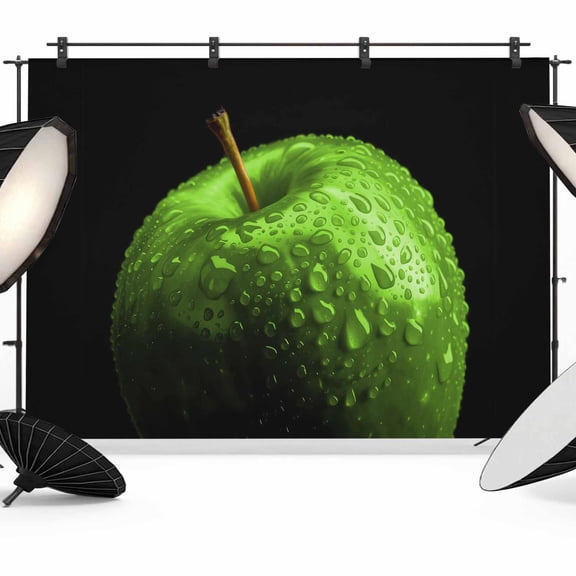 Green Fruit Photography Backdrop 12x8FT, Berry Drops Black Background Modern Art Photo Backdrops, Background for Photography Studio Photo Studio Background, Back Drop for Photoshoot