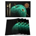 thumbnail image 1 of Green Fruit Placemats Set of 12, Modern Minimalist Decor Black Background Placemats for Dining Table, Place Mats for Kitchen Tabletop, Waterproof Wipeable Dining Table Mats Set, 1 of 9
