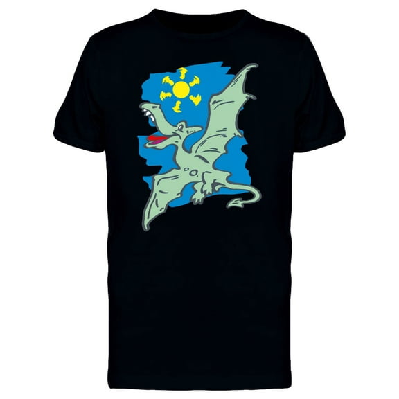 Green Funny Flying Dinosaur T-Shirt Men -Image by Shutterstock, Male Large