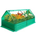 thumbnail image 1 of Green Galvanized Raised Garden Bed with Cover Metal Planter Box Kit, 3-In-1 Large Capacity Planter Box, 2 Zipper Insect-Proof Windows, Mini Greenhouse for Outdoor Plant and Seeds, 6x3x1 FT, 1 of 8