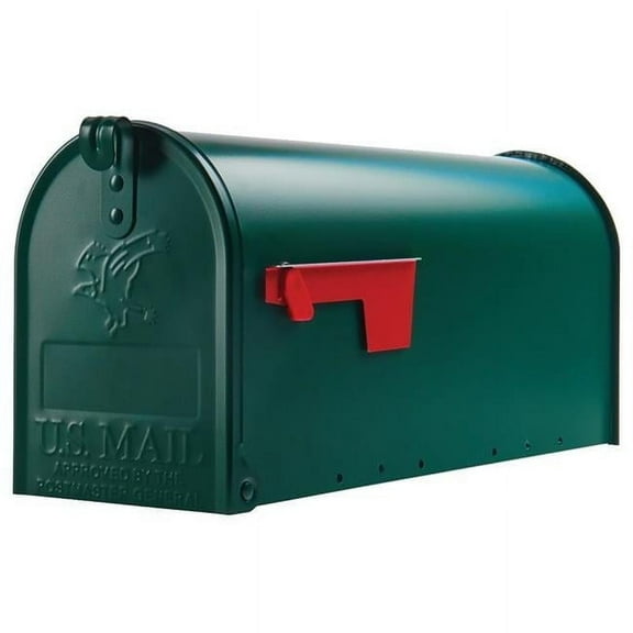 Green Galvanized Standard T1 Size Post Rural Mount Mailbox