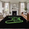 thumbnail image 1 of Green Game Controller Area Rug 6x9 FT, Non Slip Living Room Throw Carpet, Modern Art Gaming Handheld Black Washable Soft Large Floor Carpet Non-Shedding Rug for Bedroom Dining Room Play Room, 1 of 9