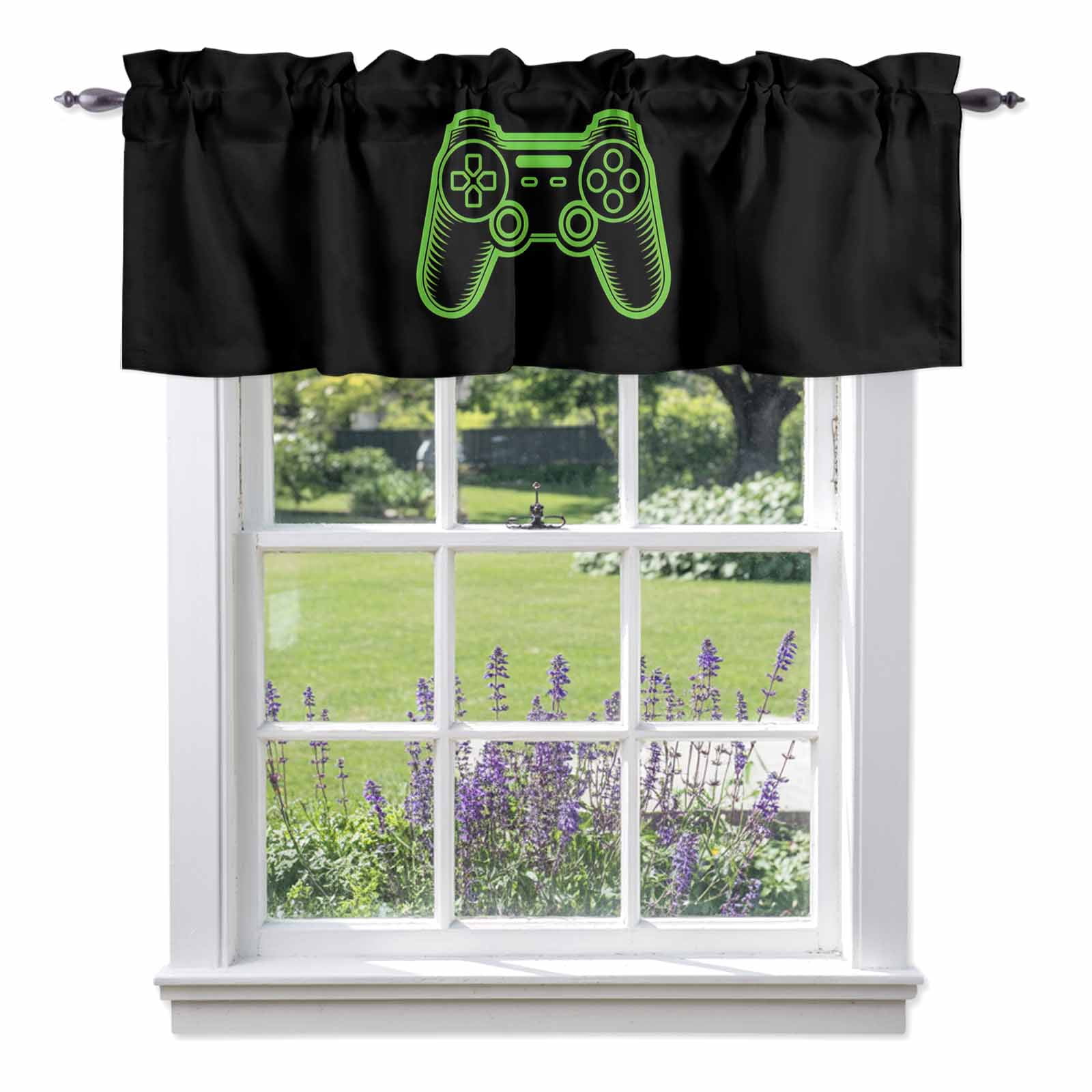 Green Game Controller Kitchen Curtain Valances for Windows Farmhouse ...
