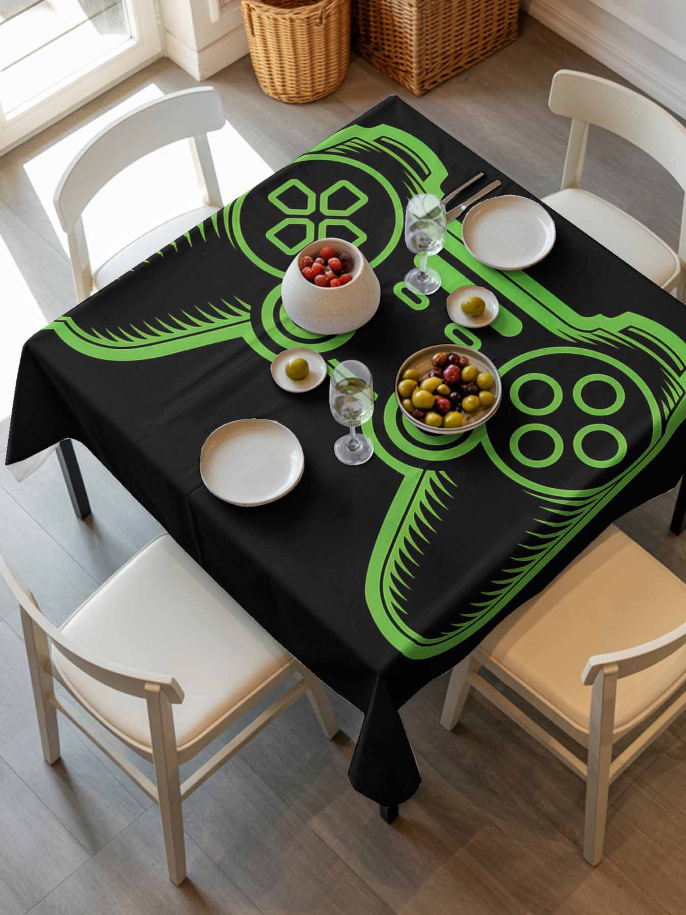 Green Game Controller Tablecloth Square Table Cloth 60x60, Waterproof ...