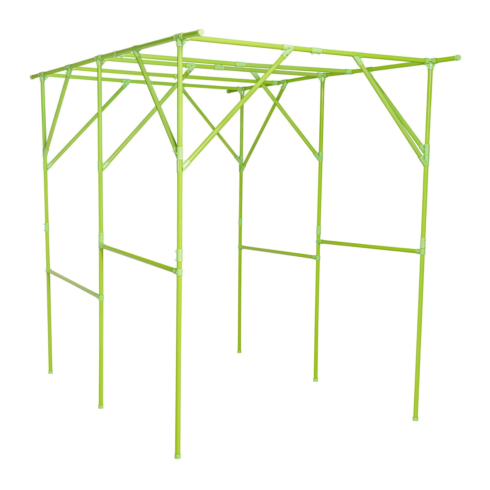 Green Garden Arch Trellis 6.56*4.92*6.56 ft Tall Garden Arch Trellis Metal Plant Support Trellis Archway Plant Climbing Pergola for Vegetables Plant Cucumber Trellis Decoration - Green