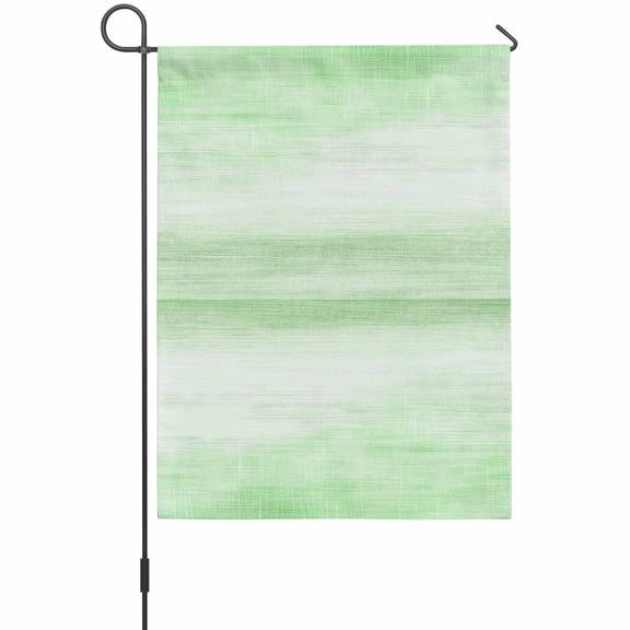 Green Garden Flags For Outdoor, Abstract Light Green Ombre Linen Texture Modern Rustic Classic Small Double Side Yard Flags Weather Proof Garden Decor for Lawn Outside Holiday 12 x 18 Inches