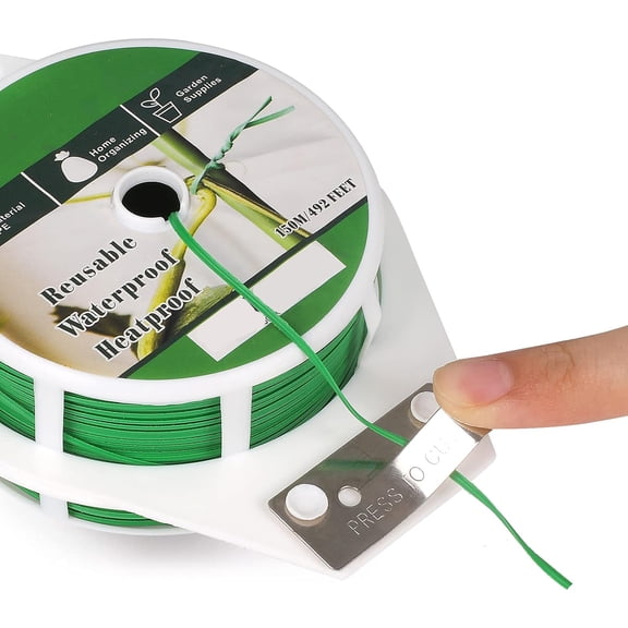 Green Garden Wire, Sturdy Plant Ties for Support with Cutter, Indoor, Outdoor, Home and Office Use