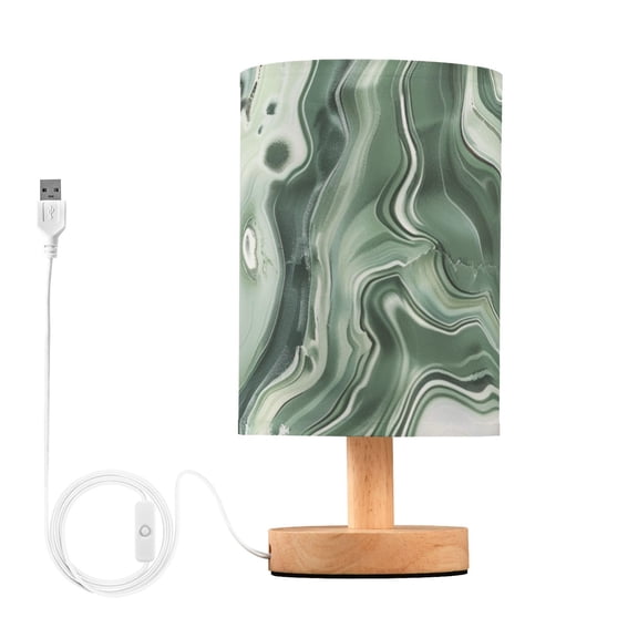 Green Gardient Marble Table Lamp with USB Port LED Warm Light Lamp Night Light Home Decor