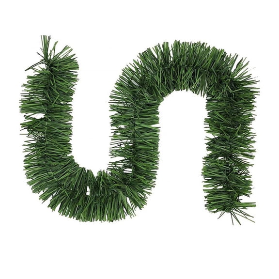 Green Garland Christmas Decorations with Bendable Metal Wire, Artificial Greenery for Indoor Outdoor Holiday Decor, Non-Illuminated Christmas Garland for Tree Stairs Door Mantle Fireplace