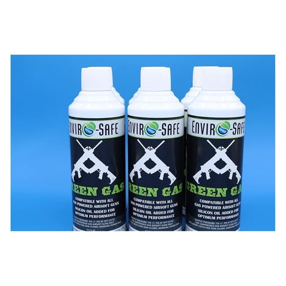 Green Gas for Airsoft BB, Pistol, Hand Gun, Rifle, 13.5 oz. Cans, 6 Pack 13.5 fl oz. Each