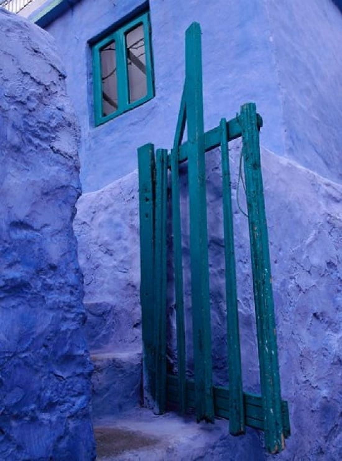 Green Gate on Kalymnos Island Dodecanese Islands Greece Canvas Art - Tom Haseltine DanitaDelimont (26 x 35)