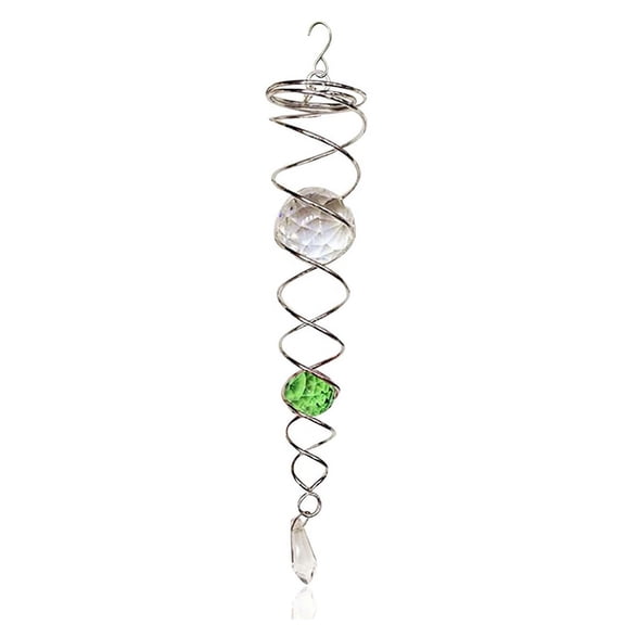 Green Gazing Ball Spiral Tail Wind Spinner Stabilizer, Decorative Spiral, Spiral Wind Spinner, Garden Decoration