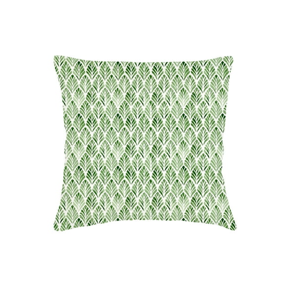 Green Geo Palm Velvet Pillow 26x26 Down