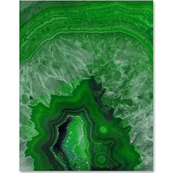 Green Geode - 11x14 Unframed Art Print - Great Home Decor