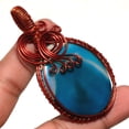 thumbnail image 1 of Green Geode Agate Wire Wrapped Handcrafted Copper Jewelry Pendant 2.8" SA 1371, 1 of 2