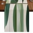 thumbnail image 1 of Green Geometric 72 Inch Table Runner, Contemporary Abstract Color Block Farmhouse Dresser Scarf Cotton & Linen Tablerunner for Dining/Kitchen Island/Holiday Party Décor 13" x 72", 1 of 9