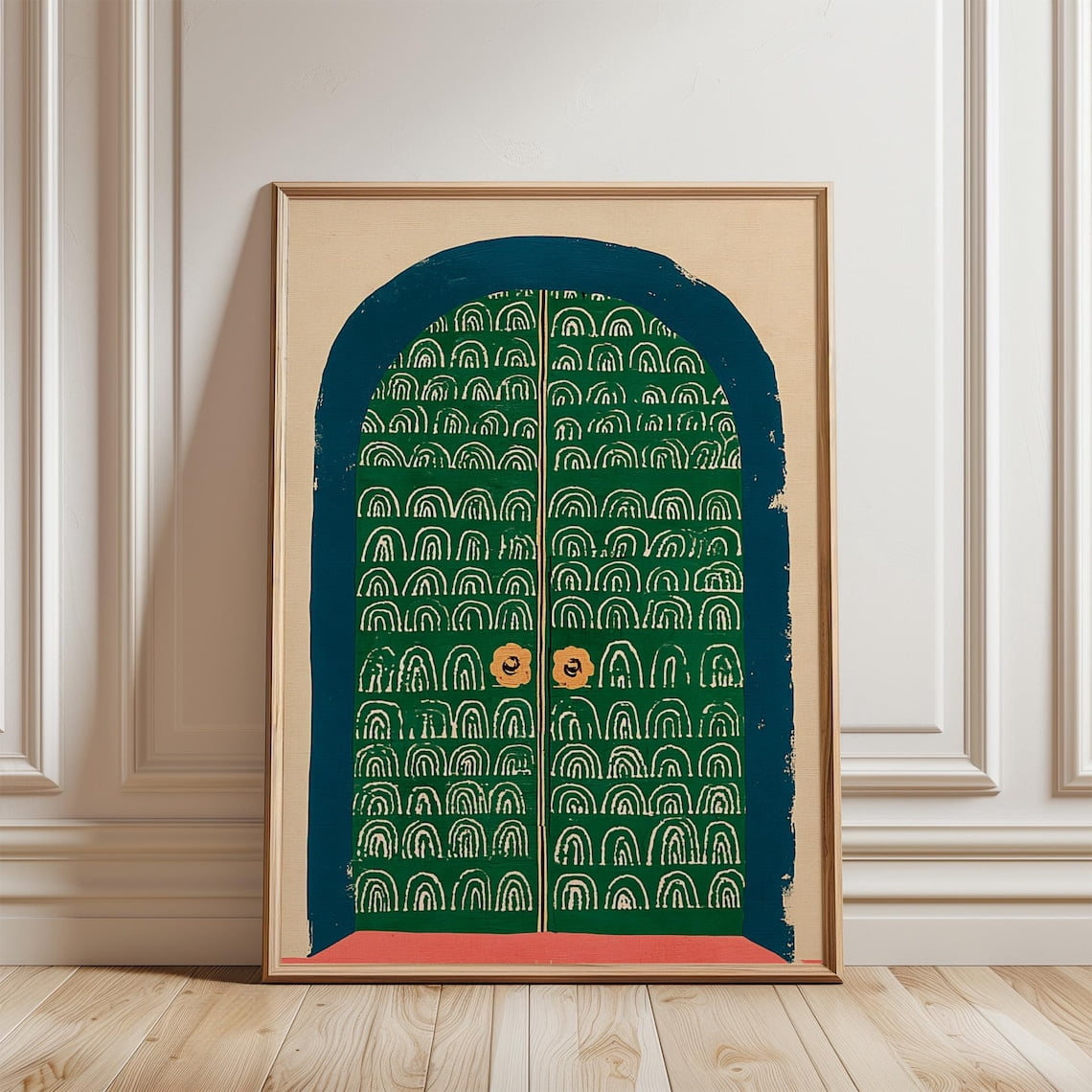 Green Geometric Arch Poster, Unframed Canvas 16x20in - Walmart.com