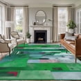 thumbnail image 1 of Green Geometric Area Rug 6x9 Washable Rug Non Slip Abstract Art Modern Painting Large Area Rug Soft Stainresistant Indoor Floor Carpet for Living Room Bedroom Home Office Dining Room Nursery, 1 of 8